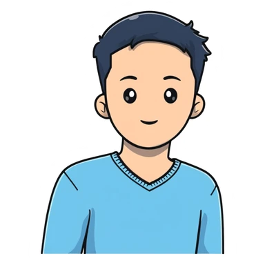 light blue V-neck sweater sticker