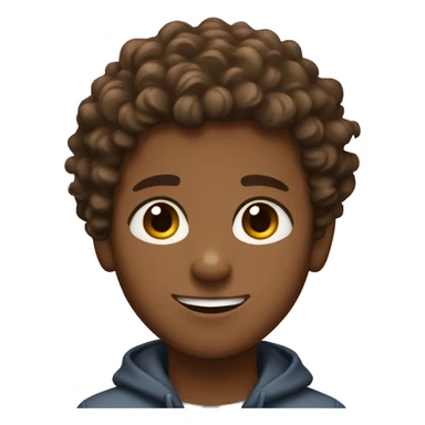 Light brown skin boy with brown eyes and curly brown hair sticker