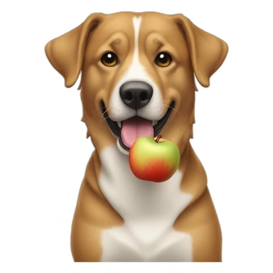 Chien qui mange une pomme sticker