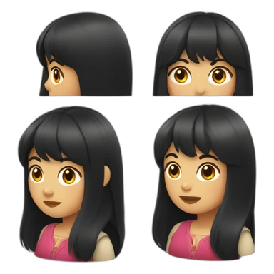 Chilean woman with dark long hair and bangs sticker