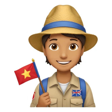 Guide + small flag, Tour Group. sticker