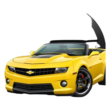 Yellow Camaro with black hood and black roof top sticker