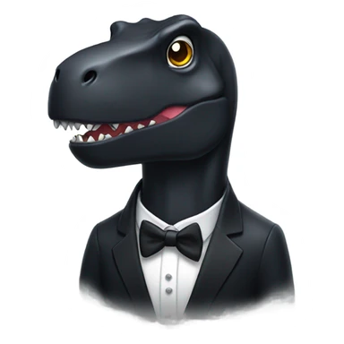 black trex in a tuxedo  sticker