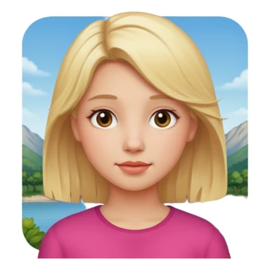 girl with blonde hair outdoors rosy cheeks sticker