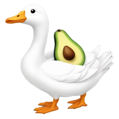 White goose and an avocado sticker