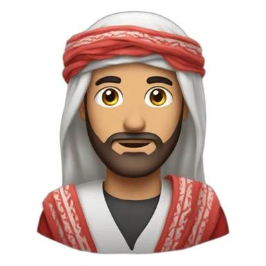 Arab man in red shmagh sticker
