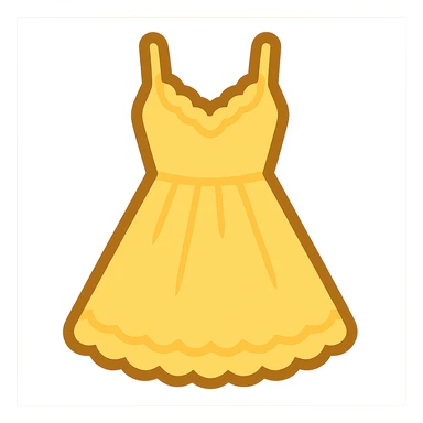 frilly lacey butter yellow summer sundress, flat twitter-style emoji sticker