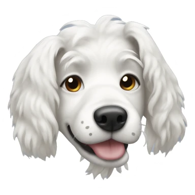 white dog woth pigtail hair sticker
