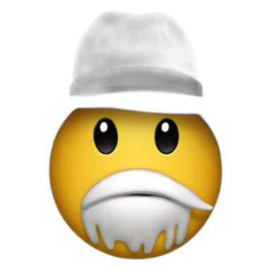 Caca blanc avec un chapeau sticker