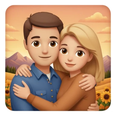 Couple hugs polaroid sticker