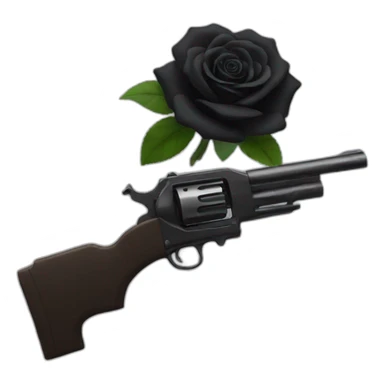 black rose and gun sticker