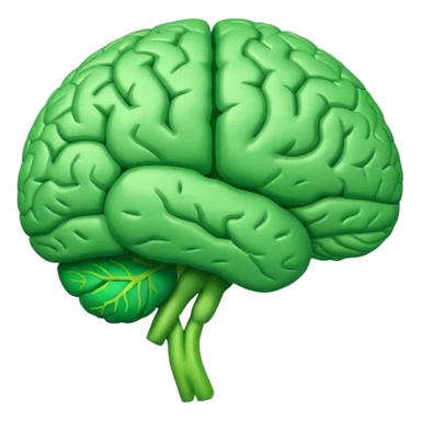 green brain with health logo plus on it sticker