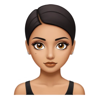 latina, baddie,pretty, brown eyes, makeup, black eyeliner, shaved half  hair sticker