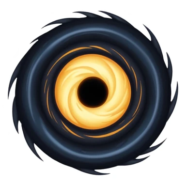 black hole, swirling darkness, stylized sticker