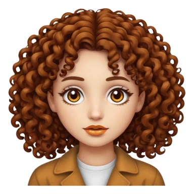 Psychedelic brown curly hair brown eyes white skin girl sticker