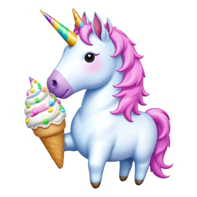 Unicorn with and ice cream sticker