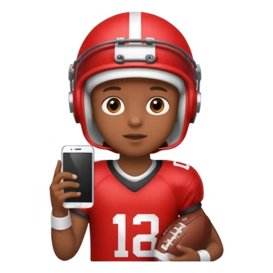 A child is holding a phone and playing football at the same time. sticker