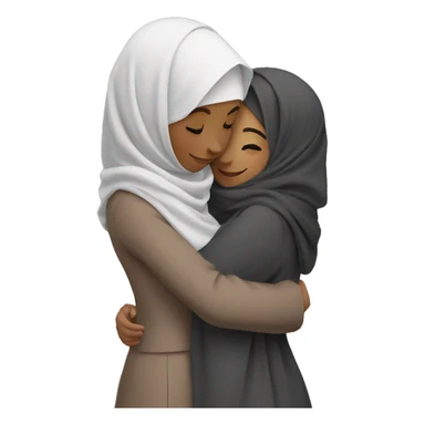 2 hijab girls hugging sticker