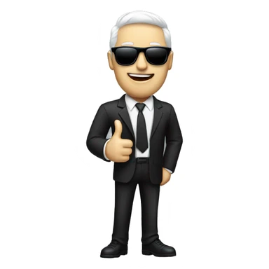 thumbs up man in suit with sunglasses wit blckhair white skin  sticker