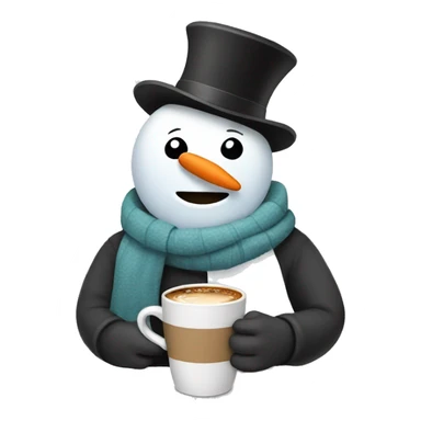 Snowman drinking coffee  sticker