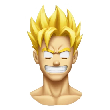 Goku yellow hair skull emoji sticker