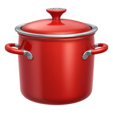 an empty red kitchen pot sticker