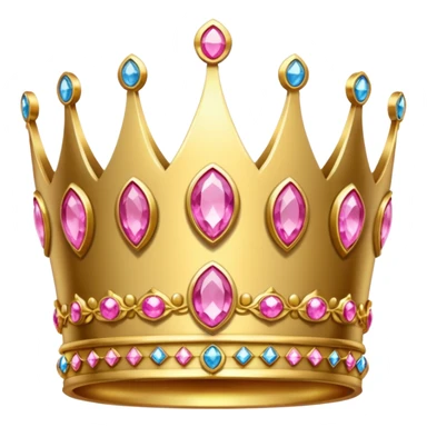lower crown golden with pink gems sticker