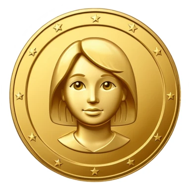 golden coin dollar sticker