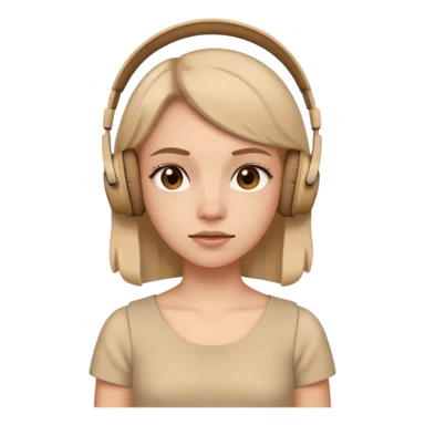Girl wearing beige dress and ugly headphones  sticker