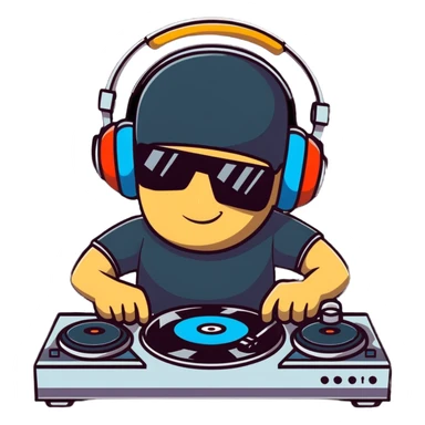 DJ mixing music sticker