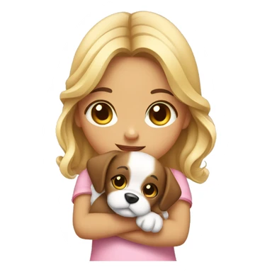 Girl wearing a bow and she is holding her puppy sticker