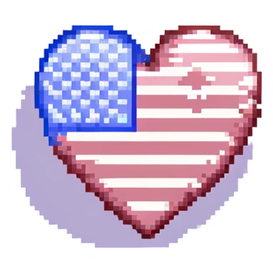 heart with American flag sticker