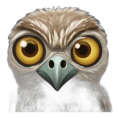 potoo bird with huge eyes sticker