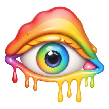 cute melted rainbow eye sticker