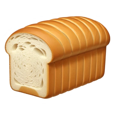sandwich bread object icon, sliced bread loaf, soft white inside, 3D cartoon, mobile game icon style, centered, clean background, no text, no watermark
 sticker