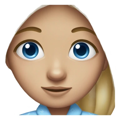 Girl with blue eyes and wearing pajamas  sticker