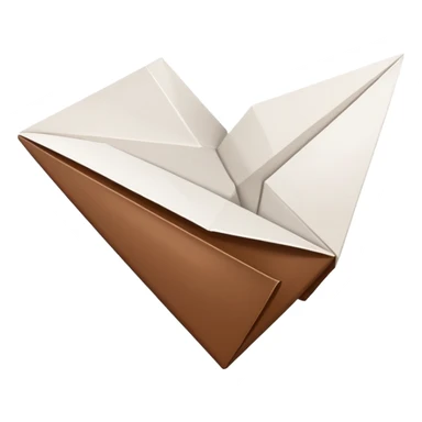 A brown heart and a white paper airplane next to it sticker