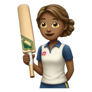 A GIRL PALYING CRICKET sticker
