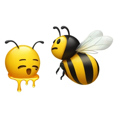 Bee and melting emoji  sticker