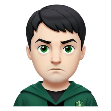 Jamie Yeates is Marcus Flint in harry potter, wear hogwarts slytherin uniform, short black hair, bulky face, often grimaced and bared his teeth, scowling or looking grumpy give him an intimidating presence sticker