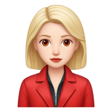 white conservative woman in jacket with red sticker