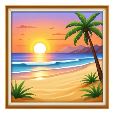 Sunset beach scene sticker