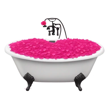 Bathtub filled with pink rose petals  sticker