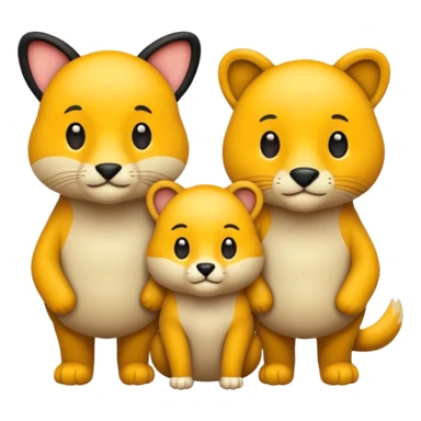 animal group with one male and two females sticker
