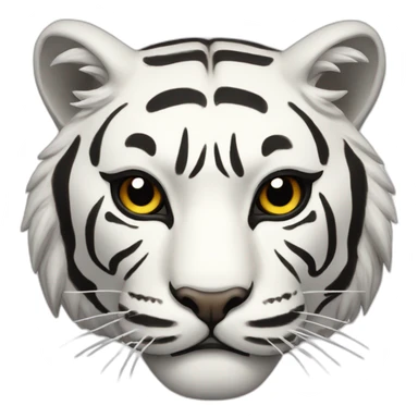 white tiger Japanese mask sticker
