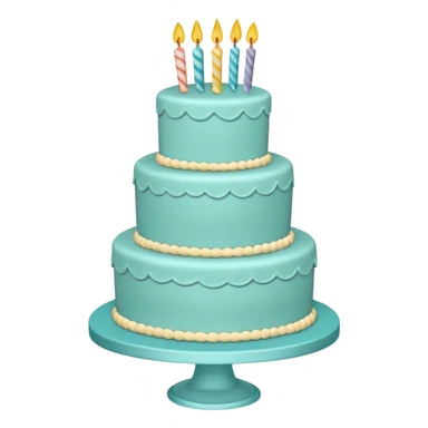 Light teal coloured birthday cake sticker