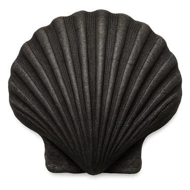 Black seashell, remove background sticker