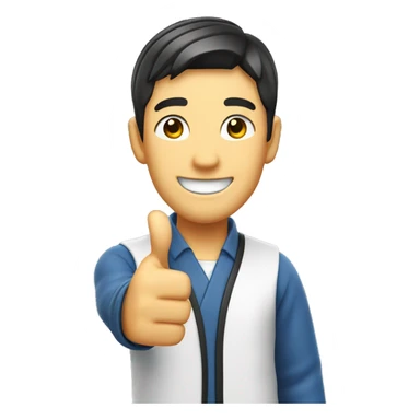 Smiling Japan man showing thumbs up  sticker