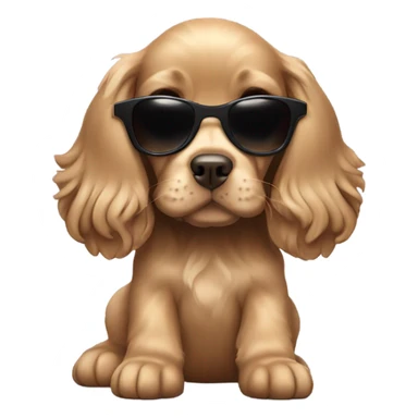 Cocker Spaniel puppy wearing sunglasses sticker