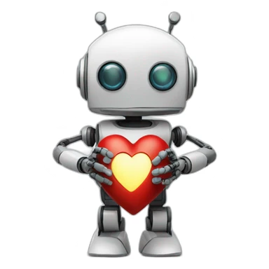 robot doing heart with hands sticker